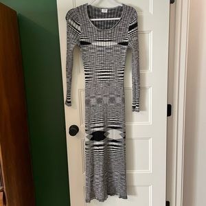 Black and white maxi sweater dress, size L